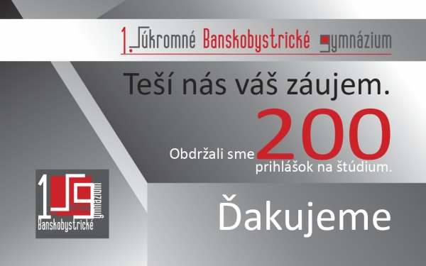 Veľk&yacute; z&aacute;ujem o &scaron;t&uacute;dium na na&scaron;om gymn&aacute;ziu n&aacute;s veľmi te&scaron;&iacute;